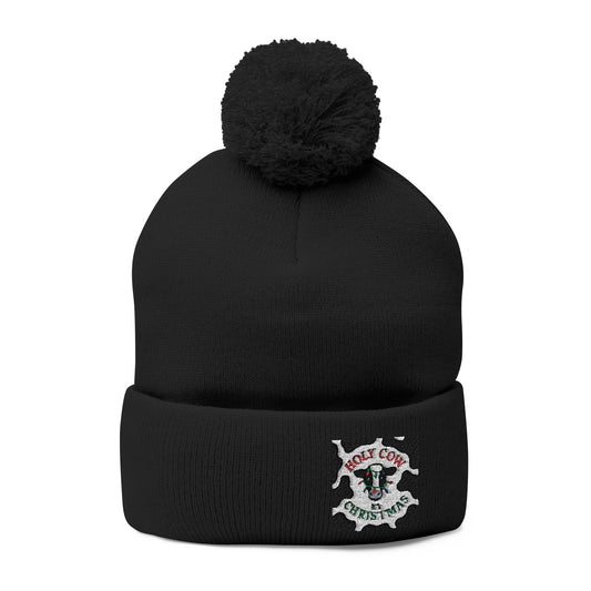 Holy Cow It's Christmas - Knit Cap with Embroidery