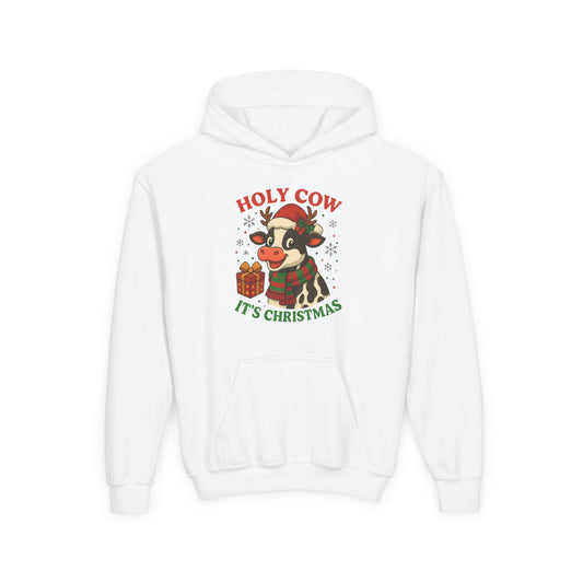 Holy Cow It's Christmas - Youth Pullover Hoodie