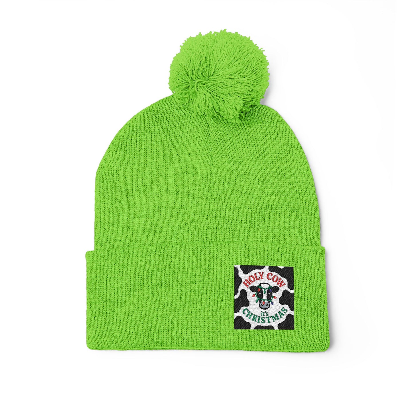 Holy Cow It's Christmas - Knit Cap with Embroidery