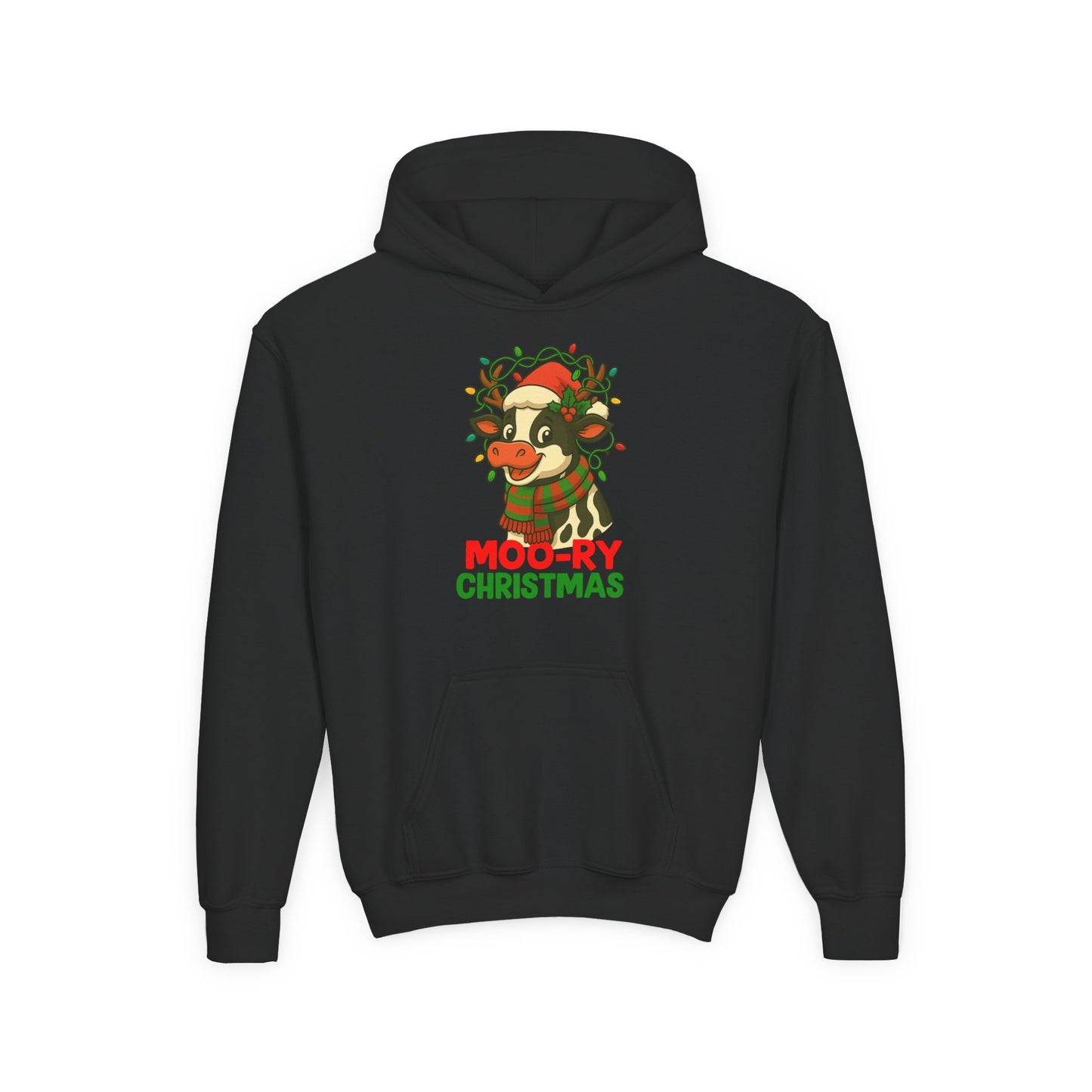 Moo-ry Christmas - Youth Hoodie