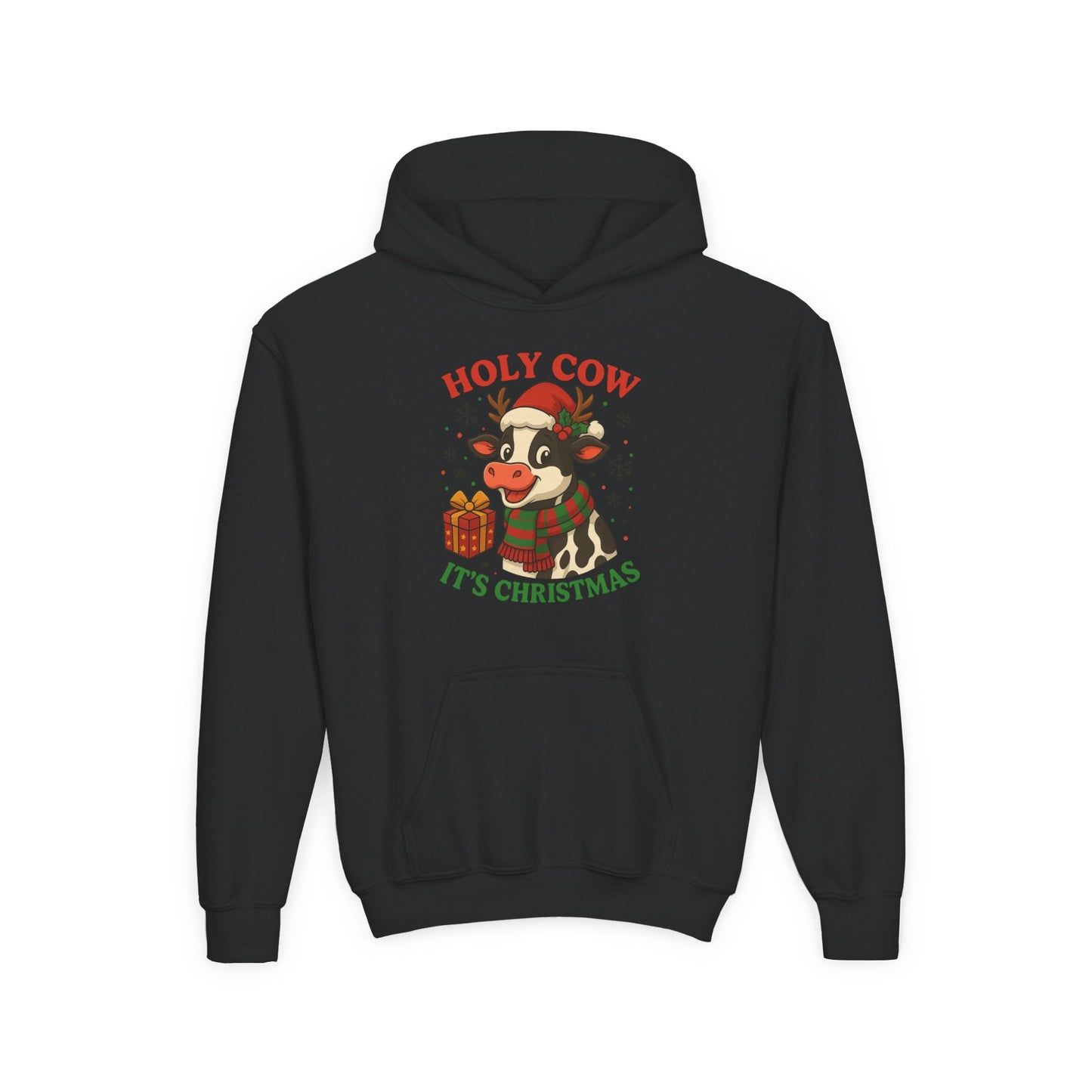 Holy Cow It's Christmas - Youth Pullover Hoodie