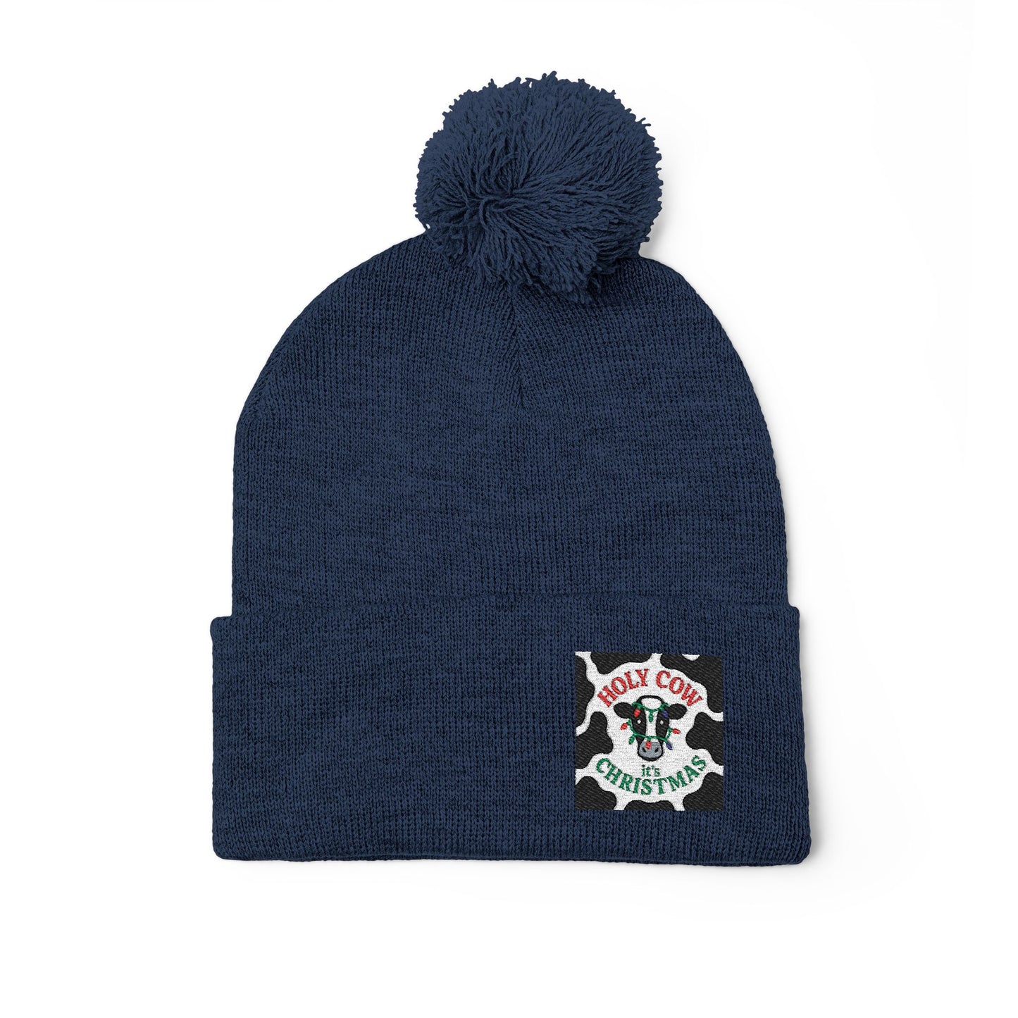 Holy Cow It's Christmas - Knit Cap with Embroidery