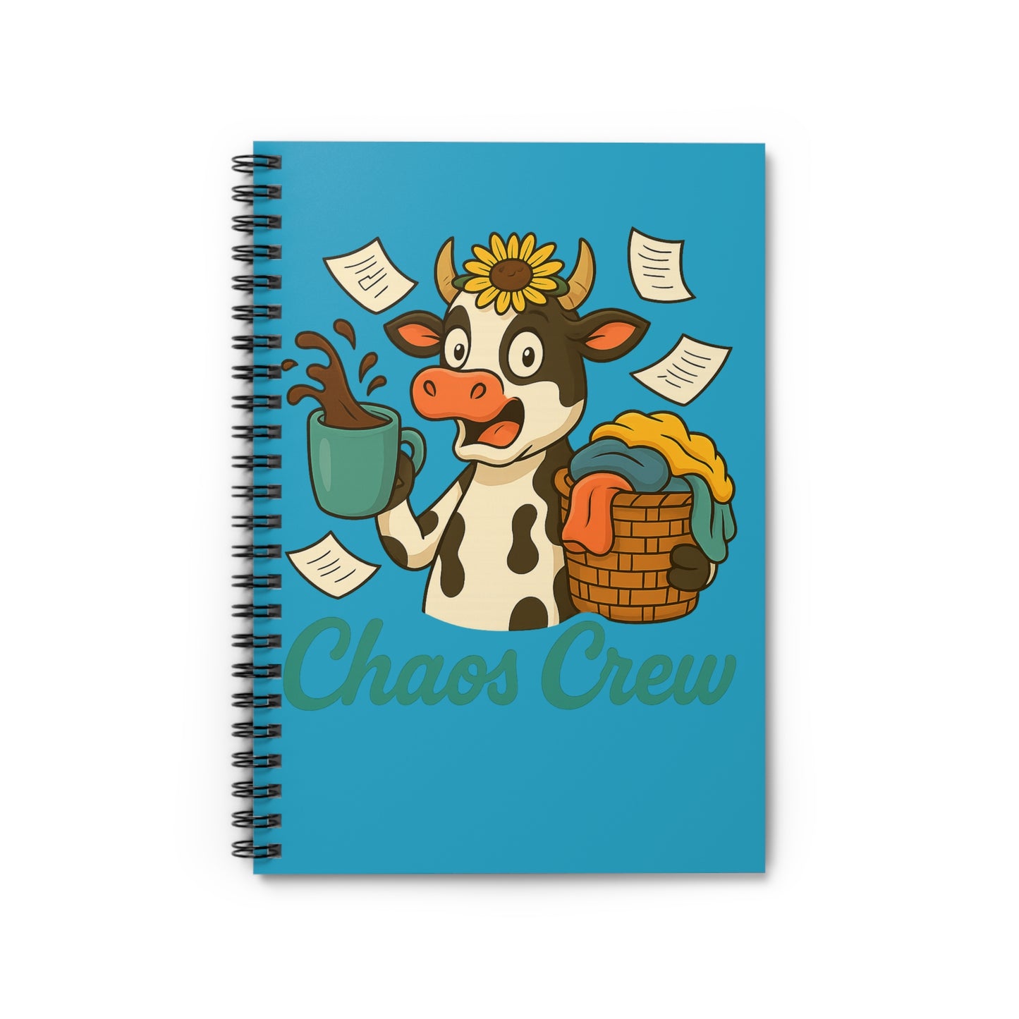 Chaos Crew Cow - Lined Spiraled Notebook