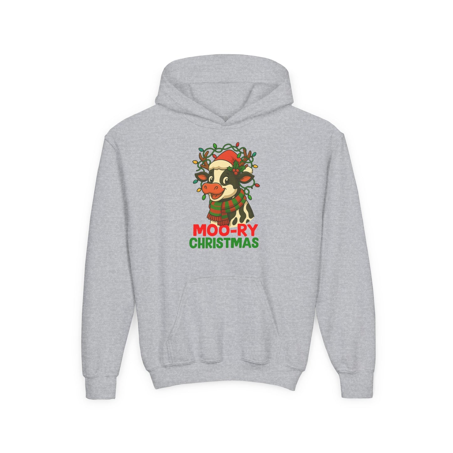 Moo-ry Christmas - Youth Hoodie