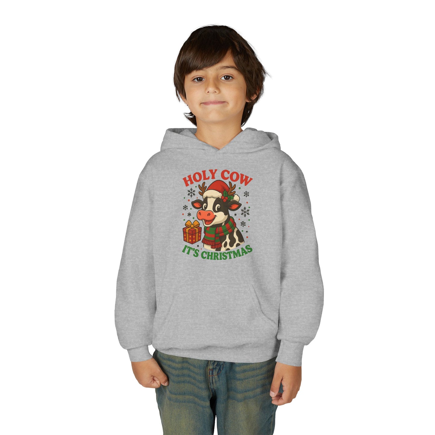 Holy Cow It's Christmas - Youth Pullover Hoodie