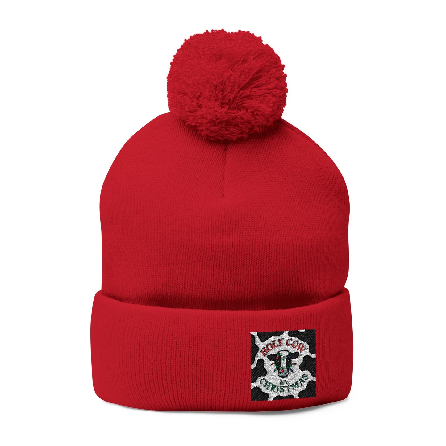Holy Cow It's Christmas - Knit Cap with Embroidery