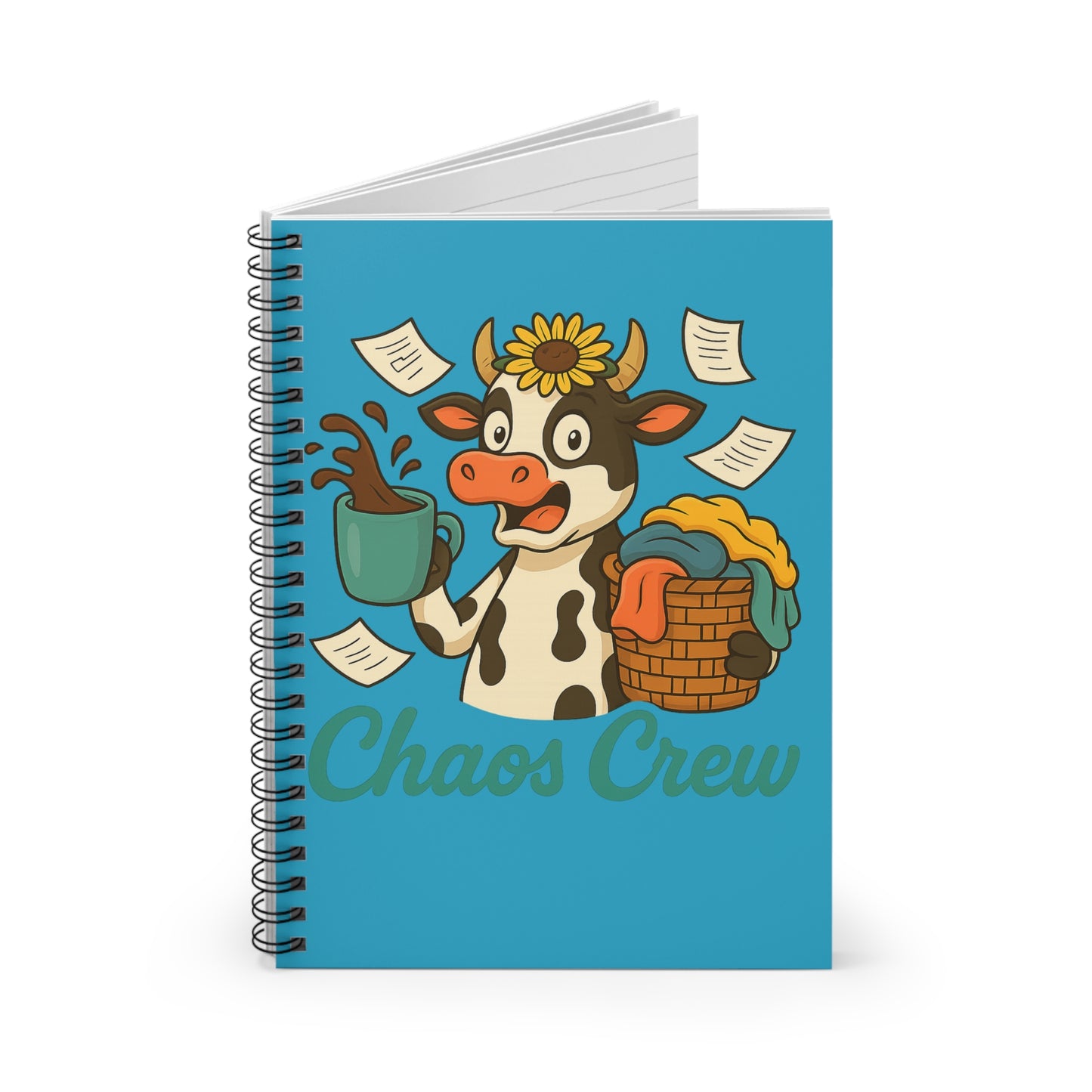 Chaos Crew Cow - Lined Spiraled Notebook