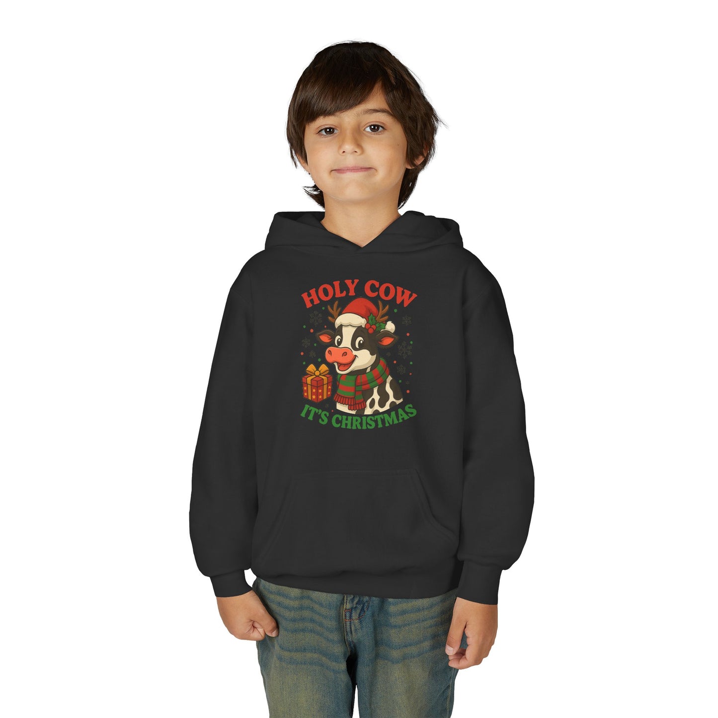 Holy Cow It's Christmas - Youth Pullover Hoodie