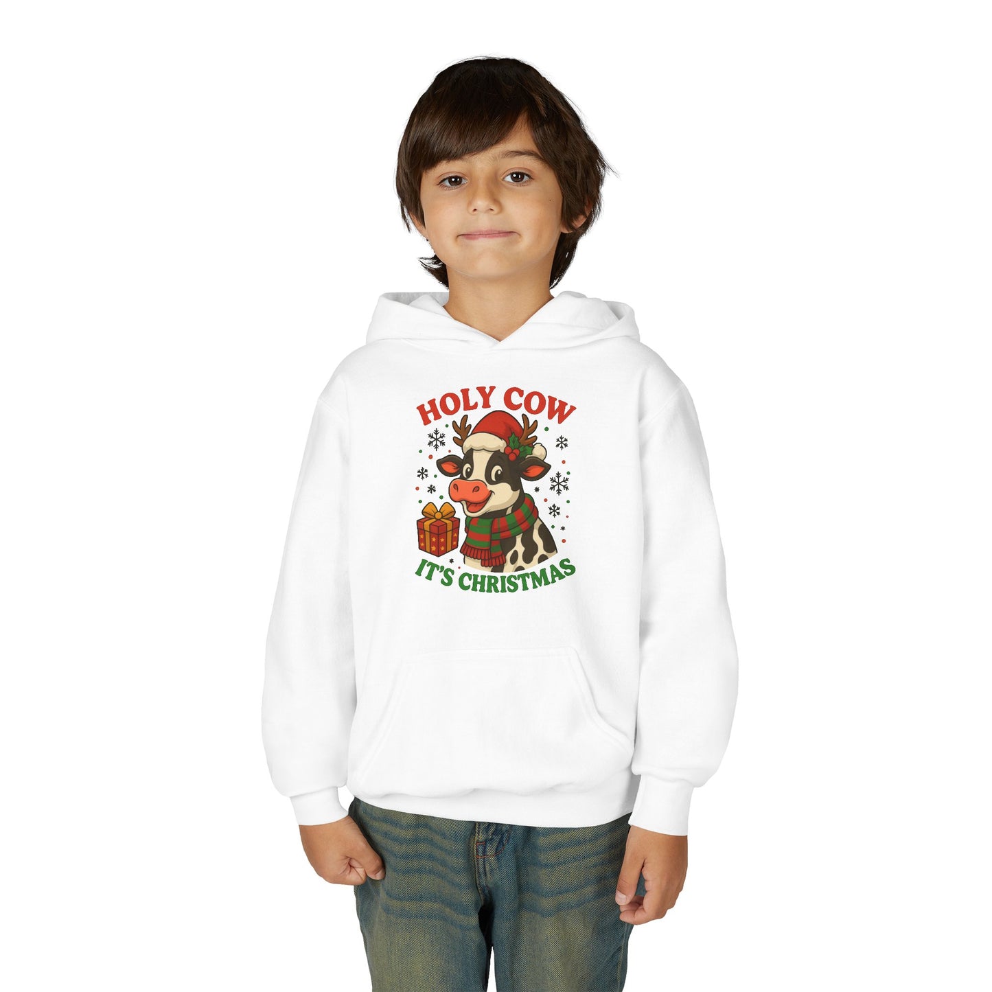 Holy Cow It's Christmas - Youth Pullover Hoodie