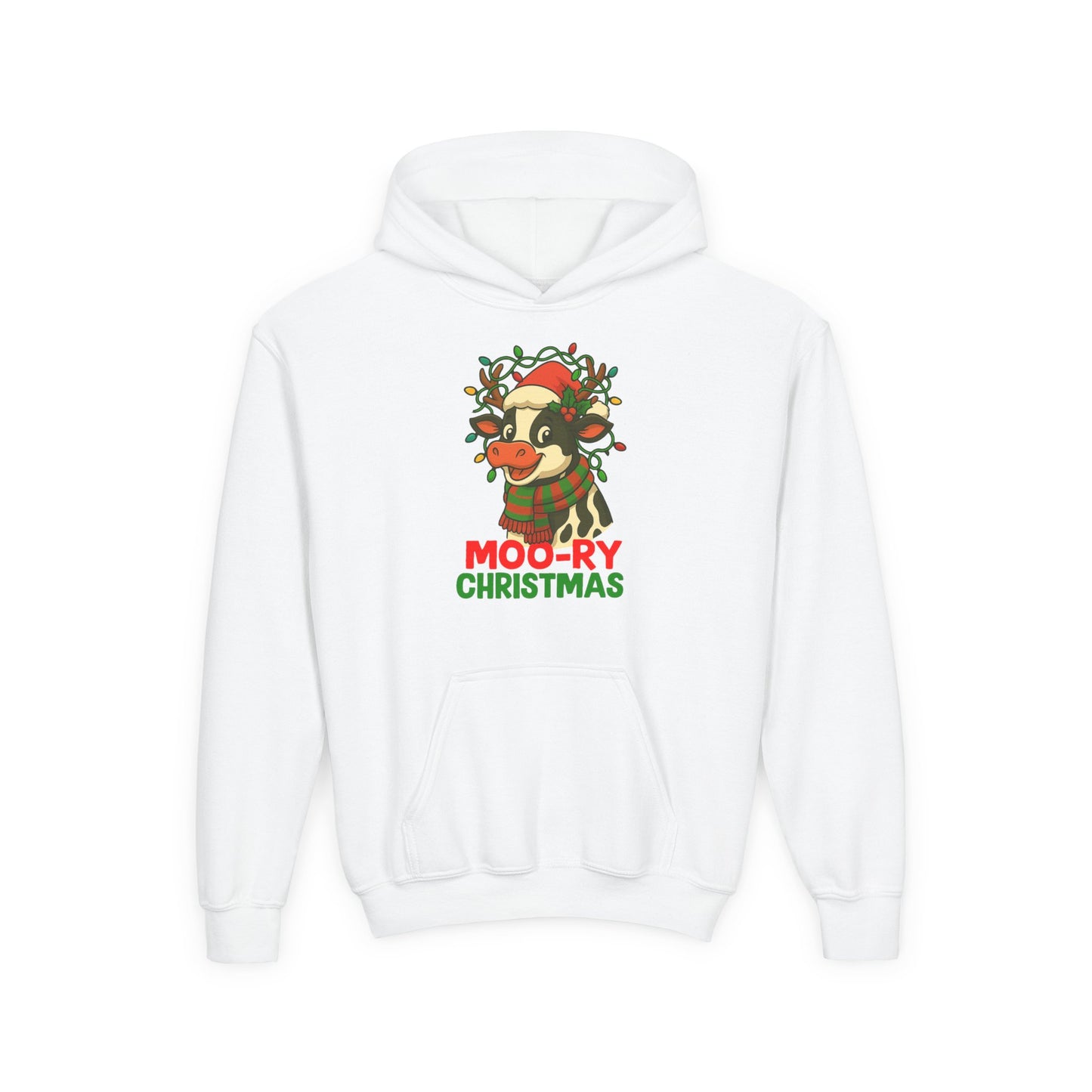 Moo-ry Christmas - Youth Hoodie