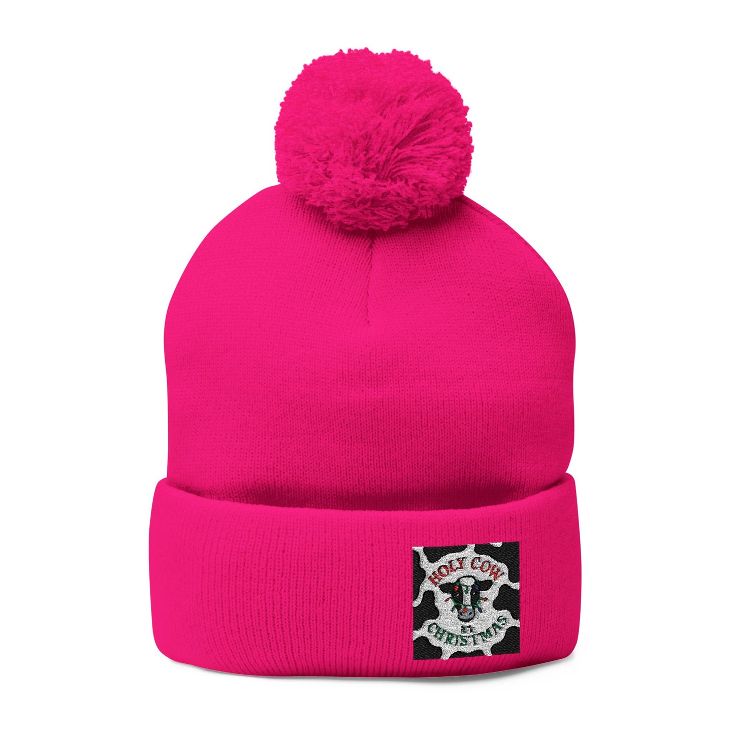 Holy Cow It's Christmas - Knit Cap with Embroidery