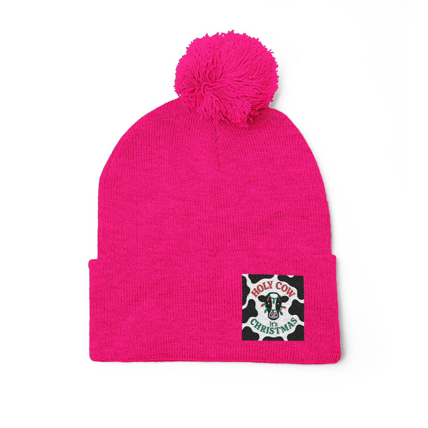 Holy Cow It's Christmas - Knit Cap with Embroidery