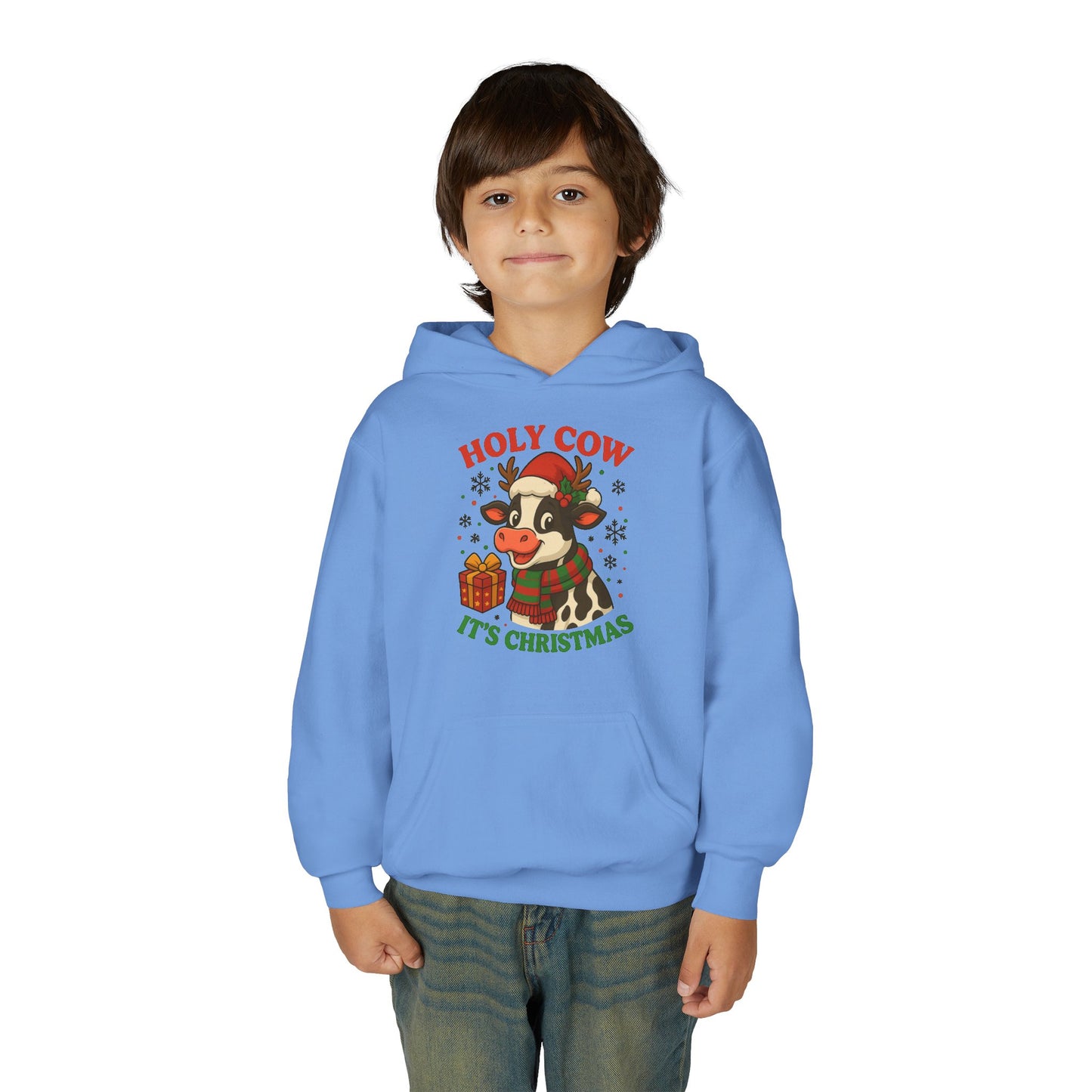 Holy Cow It's Christmas - Youth Pullover Hoodie