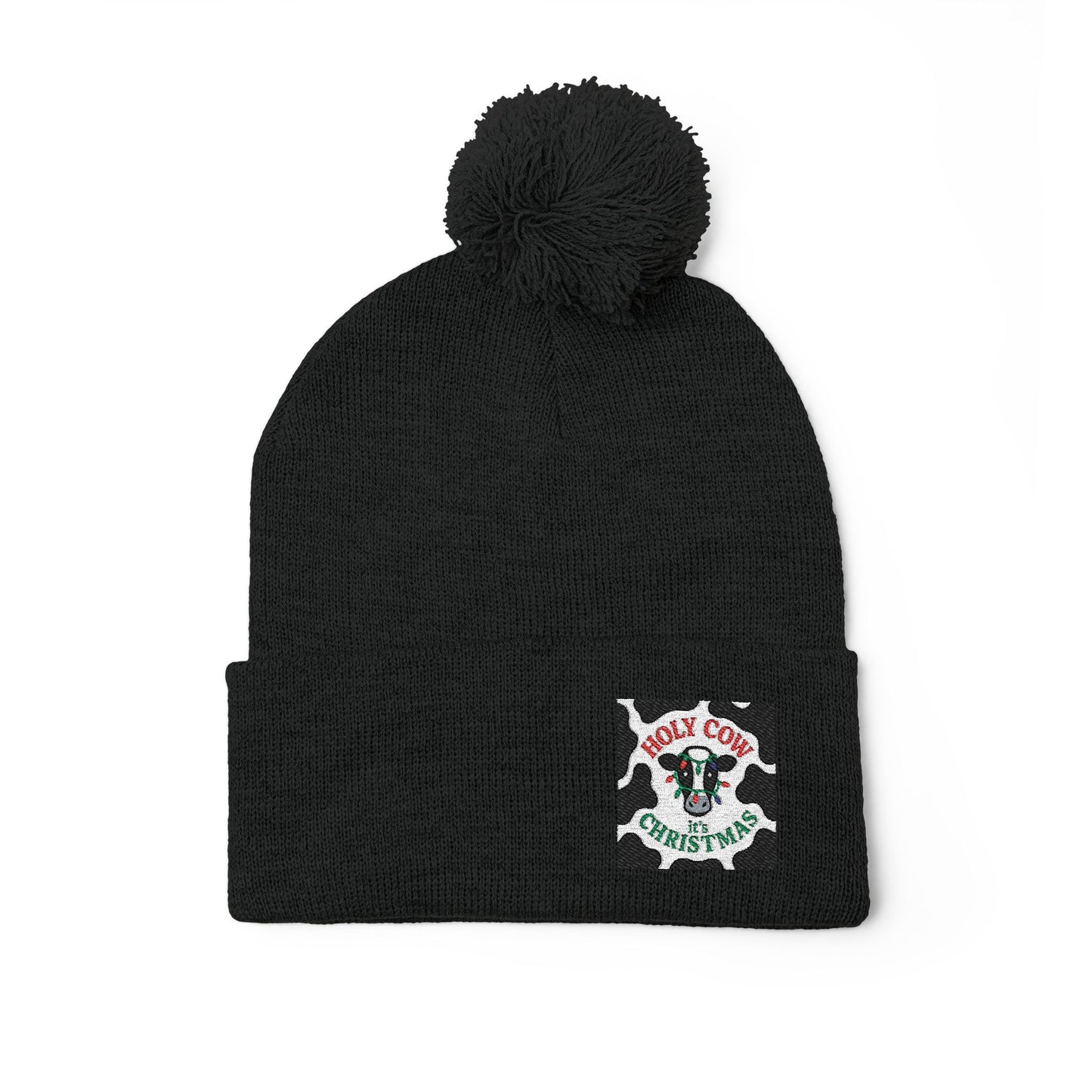 Holy Cow It's Christmas - Knit Cap with Embroidery