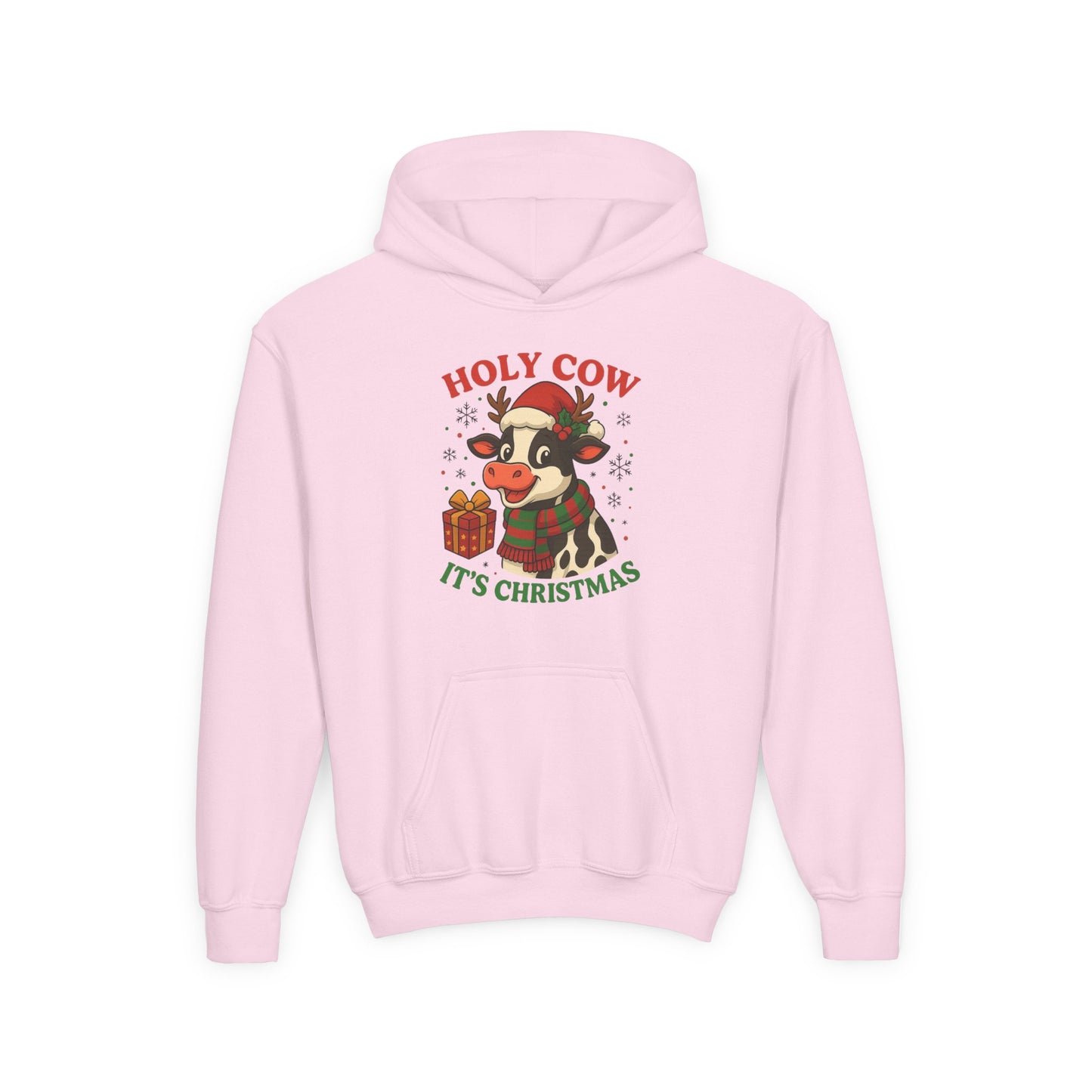 Holy Cow It's Christmas - Youth Pullover Hoodie